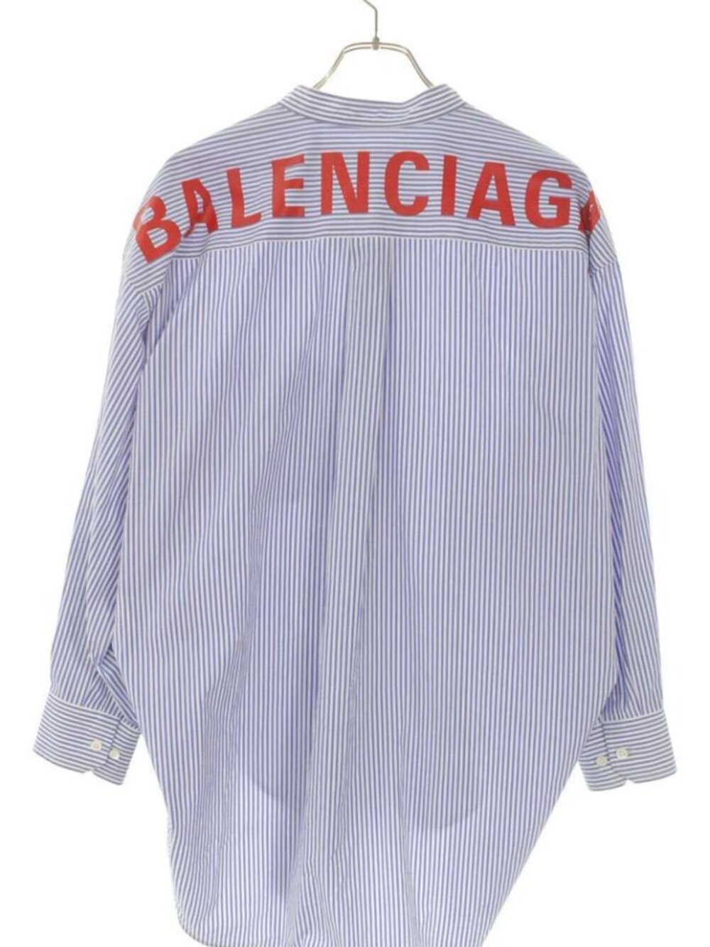 Balenciaga Back Logo Striped Bowtie Ribbon Long Sleeve Shirt 34 - Picture 2 of 3
